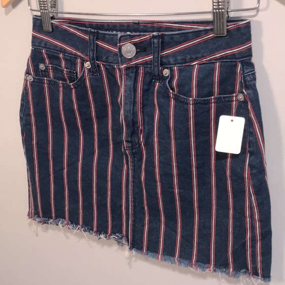 π American Eagle Denim Stripe Mini Skirt XS - Picture 2 of 7